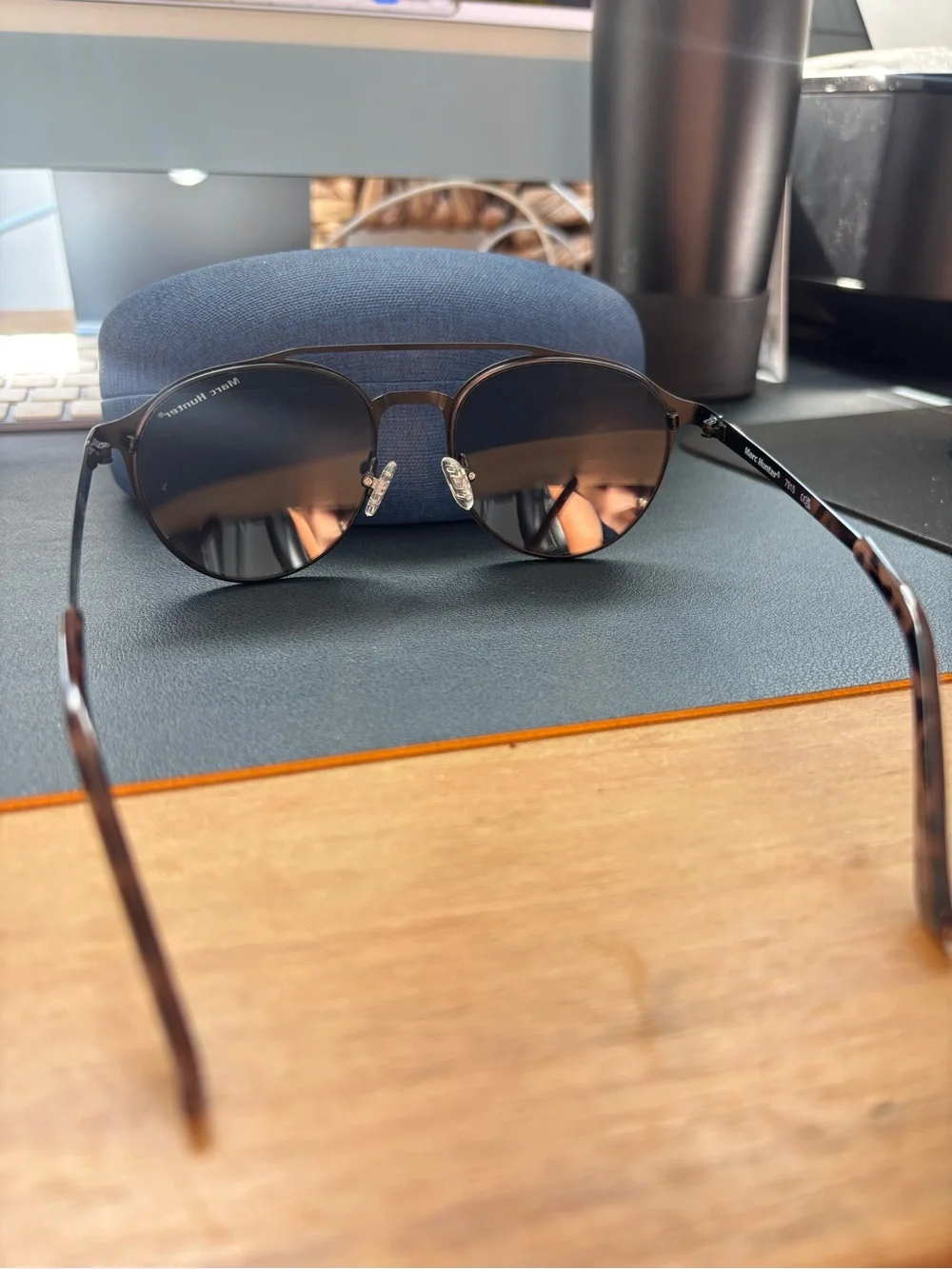 Marc Hunter Sunglasses - Black Frame with Chrome Lens
